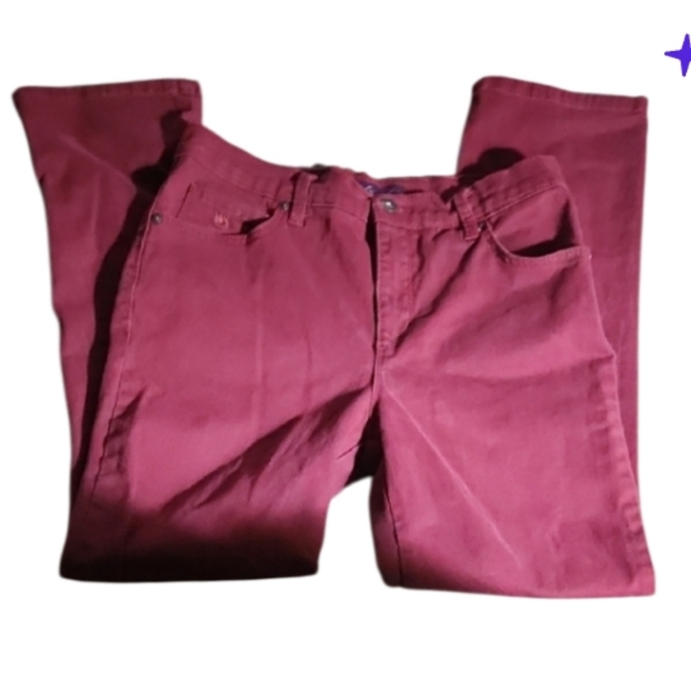Gloria Vanderbilt Amanda Petite 6 Burgundy Jeans
